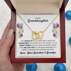 Everlasting Bond Necklace for Granddaughter, Jewelry Gift With Deep Meaning, Interlocking Hearts Necklace, To My Beautiful Granddaughter