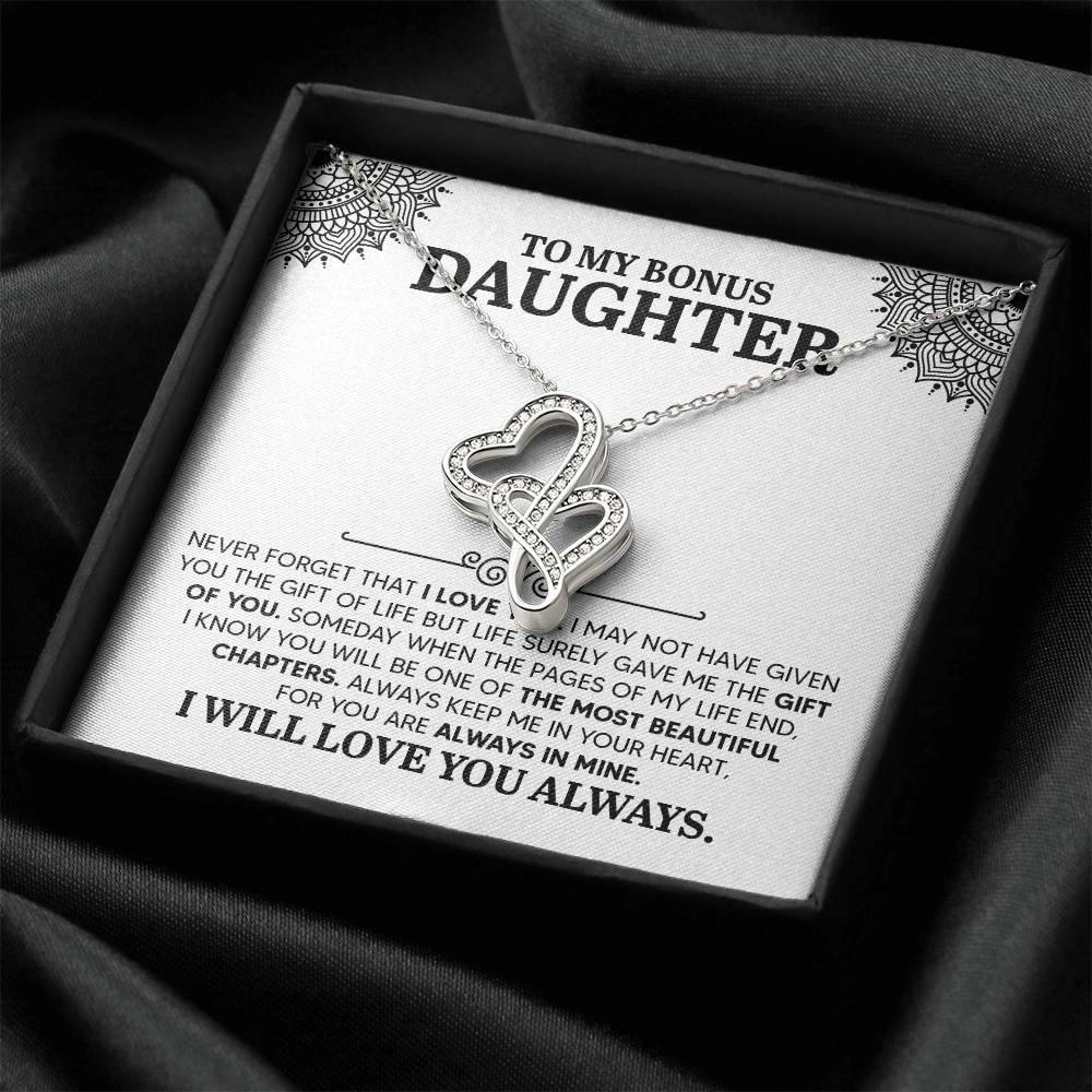 To My Daughter Necklace – Daughter Christmas Graduation Jewelry Gift – Heart-to-heart Pendant Necklace