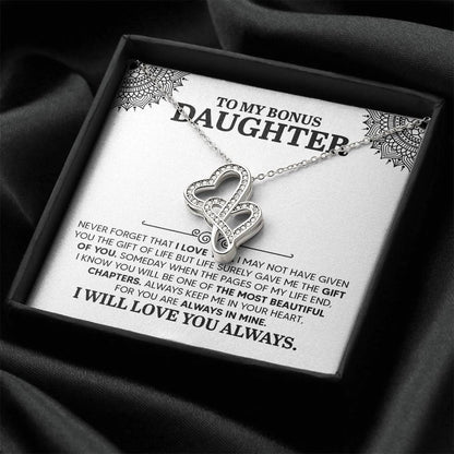 To My Daughter Necklace – Daughter Christmas Graduation Jewelry Gift – Heart-to-heart Pendant Necklace