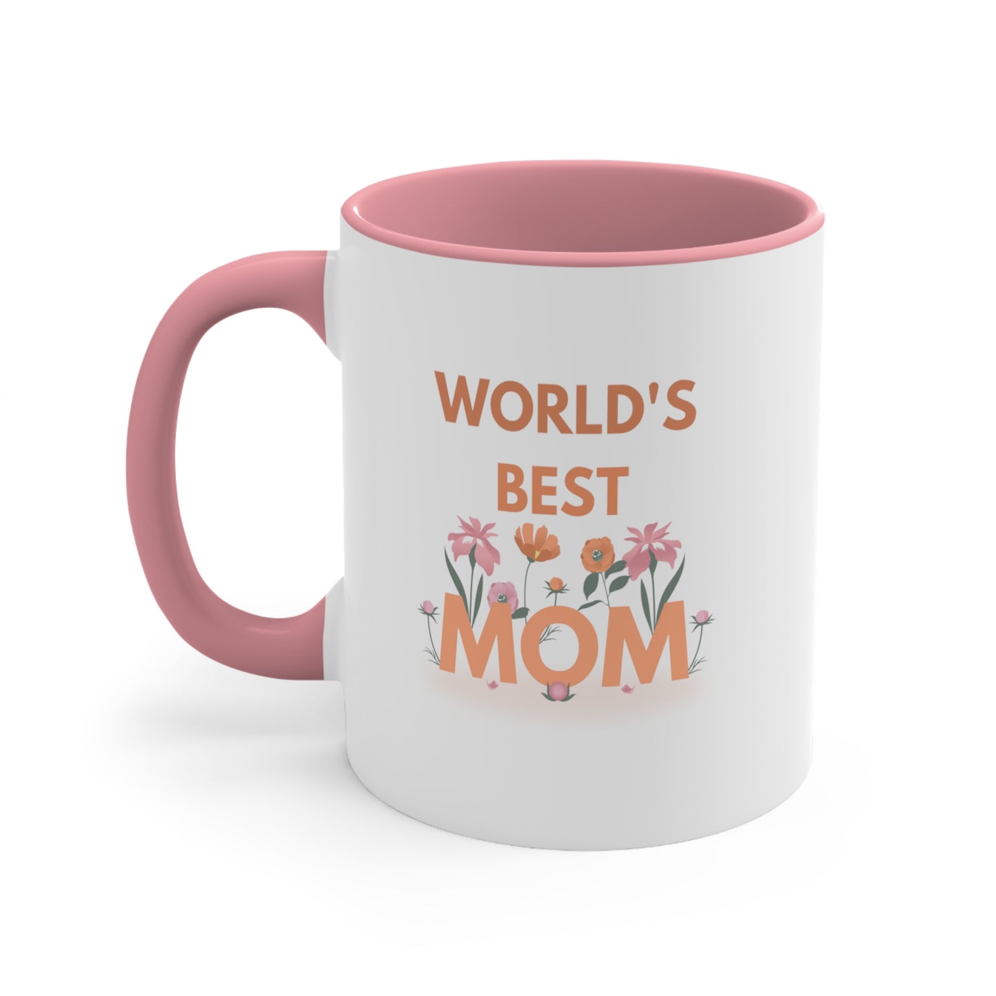 Pink and white world's best mom mug