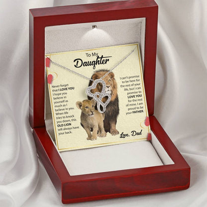 To My Daughter Necklace - Emotional Father to Daughter Jewelry for Birthday, Christmas & Life Happiness - Heart-to-heart Pendant Necklace