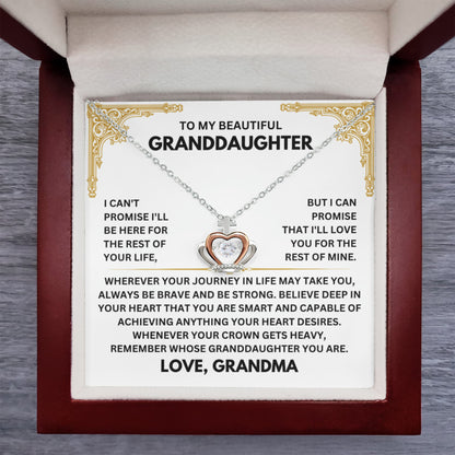 To My Granddaughter Necklace – Grandma Gift for Granddaughter Christmas Graduation – Crown Pendant Necklace