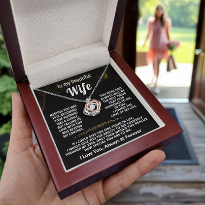 To My Wife Necklace - Sweet Love Gift from Husband - Crown Pendant Necklace