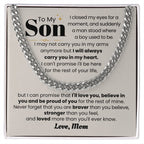 Gift for Grandson from Mom - I may not carry you in my arms - Cuban Link Chain
