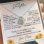 To My Daughter - Thank you for being by my side -  Love Knot Necklace from Mom
