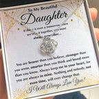 To My Bonus Daughter - Love Knot Necklace for Birthday, Graduation and Christmas