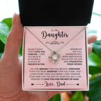 To My Daughter Necklace - Heartwarming Gift from Dad for Daughter’s Birthday & Meaningful Achievements - Love Knot Necklace