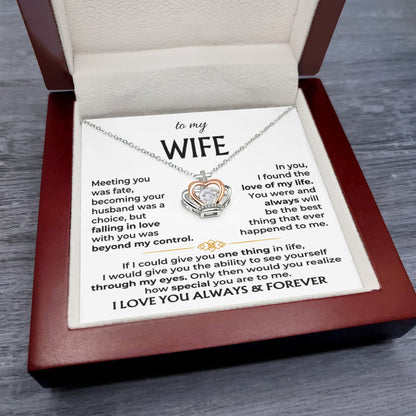 Love Gift for Wife from Husband - Sentimental Jewelry for Valentine’s Day, Anniversary, Birthday & Christmas - Crown Pendant Necklace