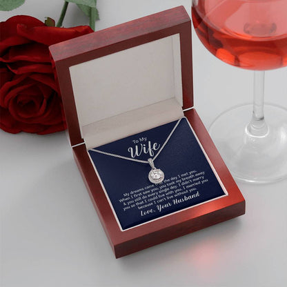 To My Wife Necklace - Romantic Keepsake Jewelry Gift from Husband for Special Days & Valentine’s Love - Eternal Hope Necklace