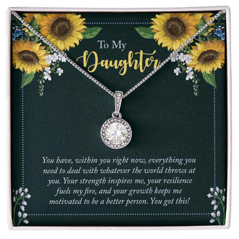 To My Daughter Necklace – Daughter Milestone Gift: Birthday Graduation – Eternal Hope Necklace