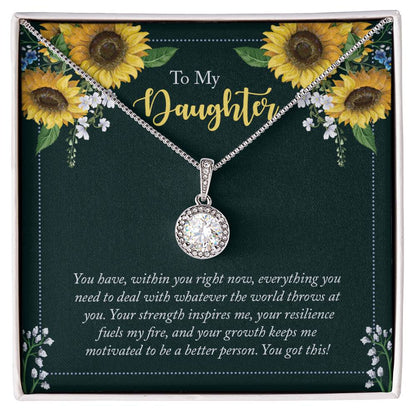 To My Daughter Necklace – Daughter Milestone Gift: Birthday Graduation – Eternal Hope Necklace