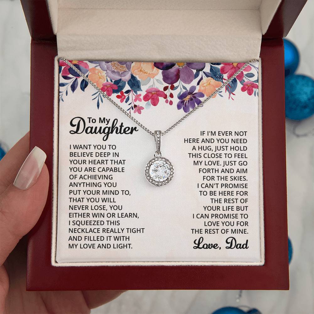 To My Daughter Necklace – Dad to Daughter Birthday Jewelry – Eternal Hope Necklace