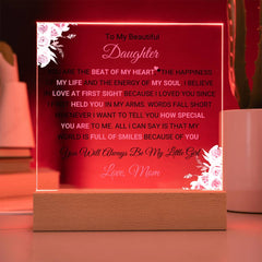 Custom Acrylic Keepsake for Daughter, Heartfelt Gift, Inspiring Memory Plaque, To My Beautiful Daughter