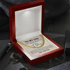 Cuban Chain Necklace For Dad, Father’s Day Gift From Son, Birthday Jewelry Keepsake, To My Dad