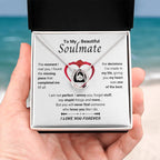 To My Beautiful Soulmate Necklace - Soulmate Gift for Her for Christmas & Everyday Love - Lucky In Love Necklace