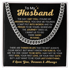 Cuban Link Chain for Husband - The Day I Met You - Birthday, Anniversary & Christmas Gift from Wife