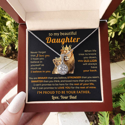 To My Beautiful Daughter Necklace - Gift for Daughter from Dad for Christmas, Graduation, Birthday & Valentine's Day - Eternal Hope Necklace