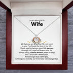 To My Beautiful Wife Necklace - Romantic Gift from Husband for Birthday, Anniversary, Christmas & Valentine’s Day - Crown Pendant Necklace