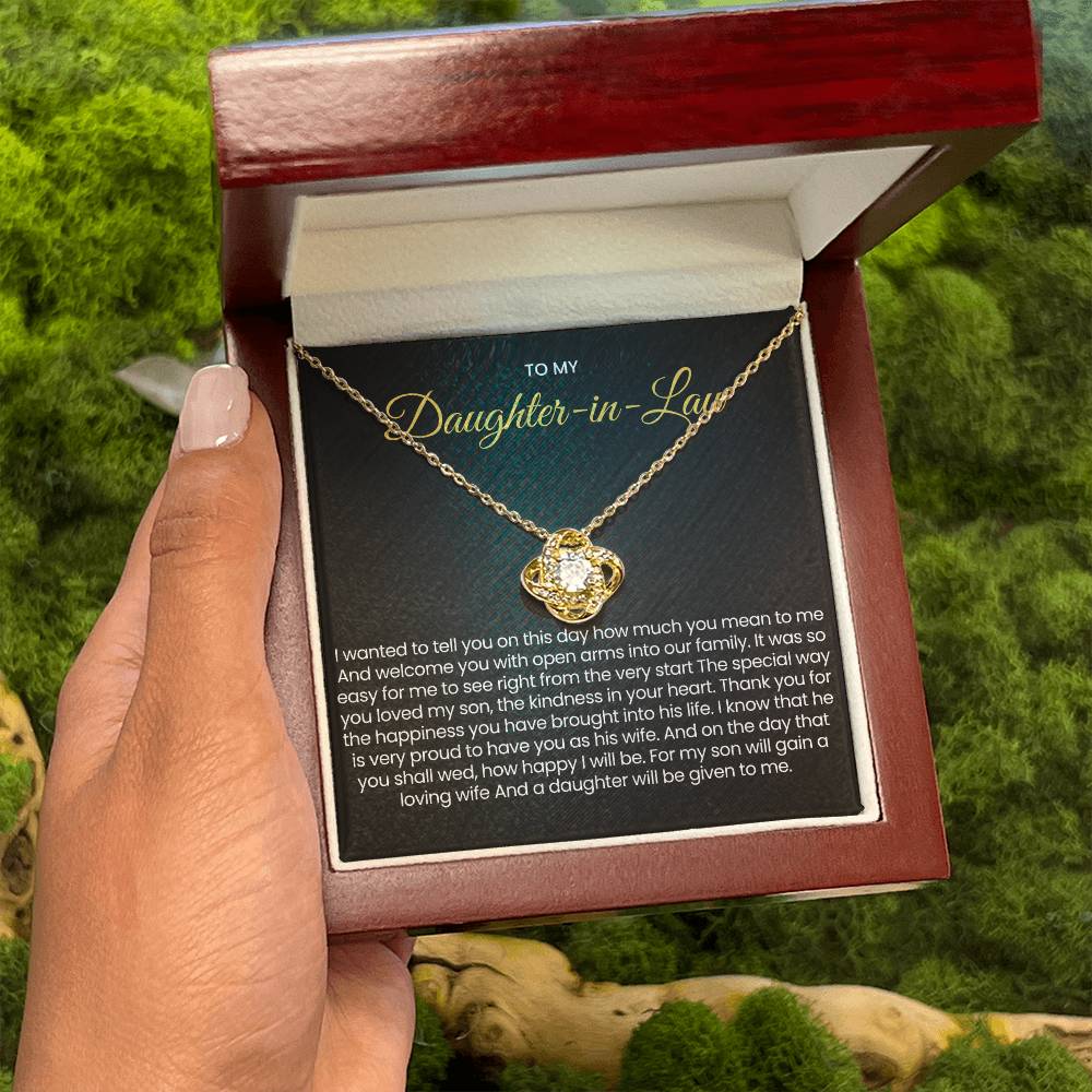 To My Daughter In Law - Love Knot Necklace - Gift for Daughter in Law