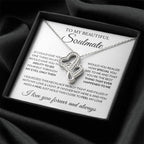 To My Beautiful Soulmate Necklace - Romantic Gift for Her for Christmas & Love Celebrations - Heart-to-heart Pendant Necklace