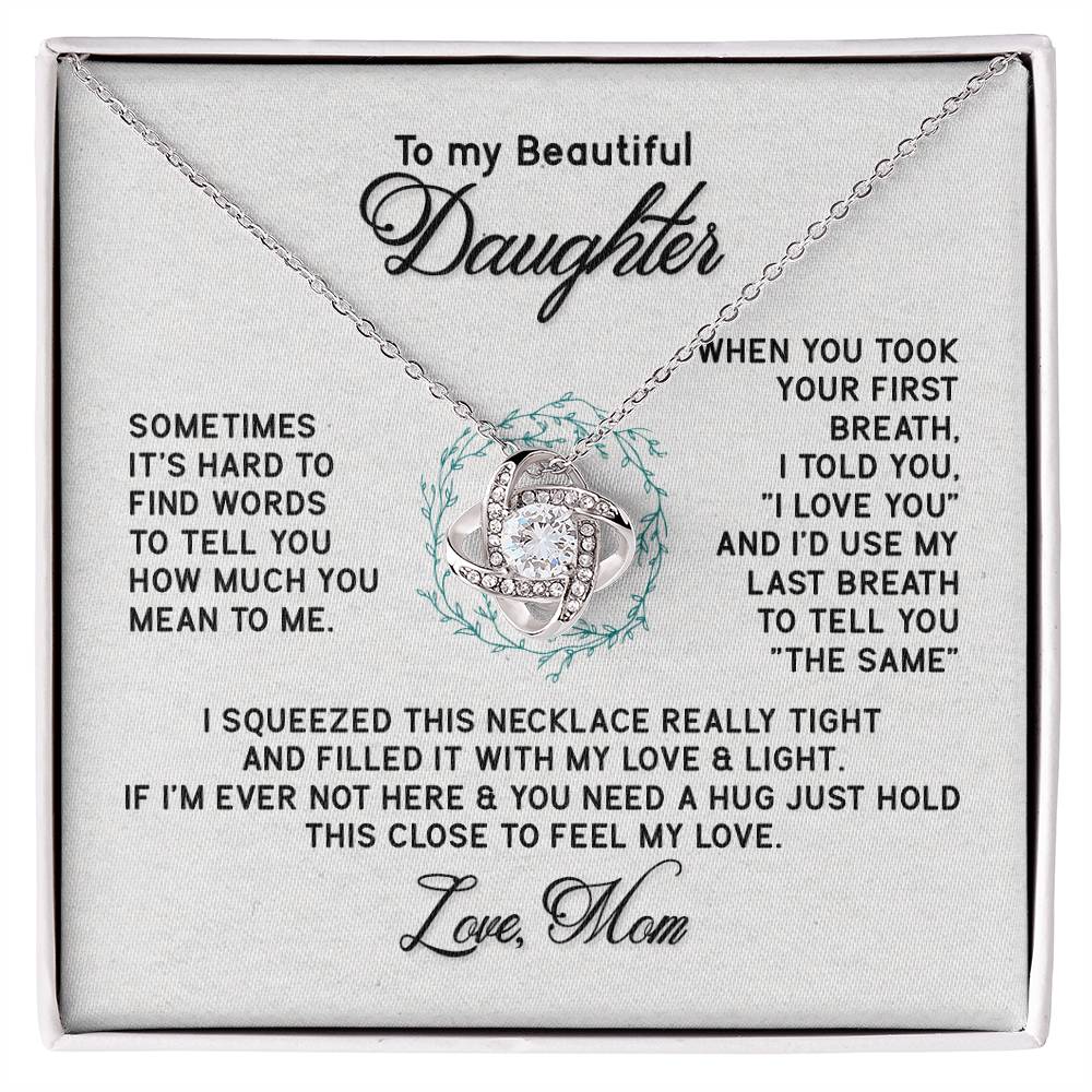 Holiday Gift for Daughter Graduation from Mom – Love Knot Necklace