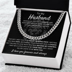 To My Husband – Cuban Link Chain – Wife to Husband Anniversary, Christmas & Birthday Gift