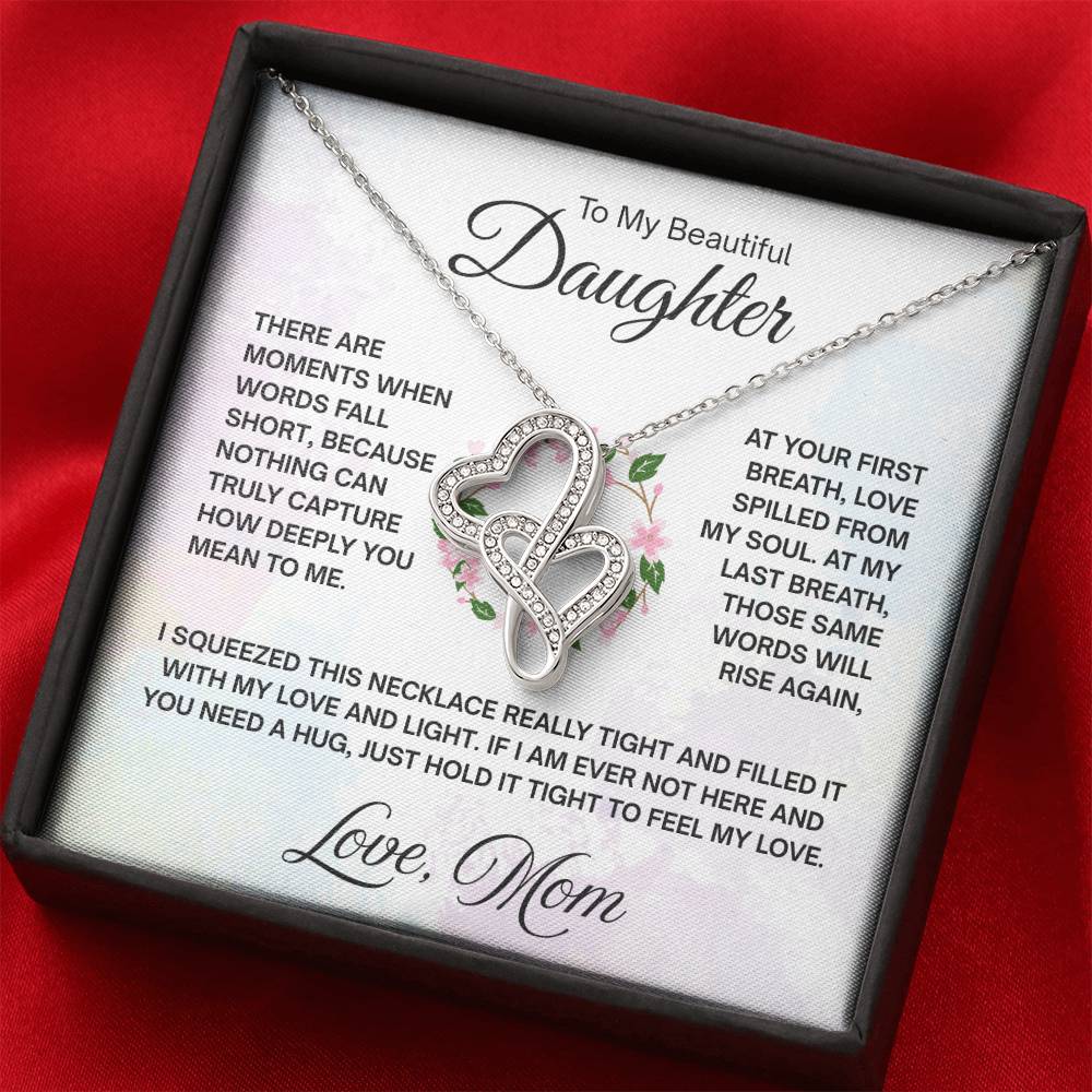 Beautiful Gift for Daughter from Mom - Heart-to-heart Pendant Necklace