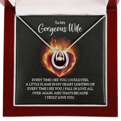 Best Gift for Wife from Husband - Emotional Love Jewelry for Birthday, Valentine’s Day, Anniversary & Christmas - Lucky In Love Necklace