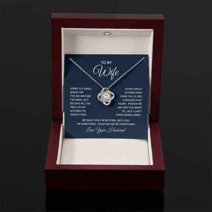 To My Wife Necklace - Emotional Love Jewelry Gift from Husband for Valentine’s Day & Birthday Happiness - Love Knot Necklace