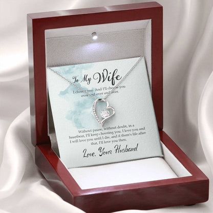 To My Wife Necklace - Special Love Jewelry for Wife from Husband for Birthday, Anniversary & Valentine’s Day - Forever Love Necklace