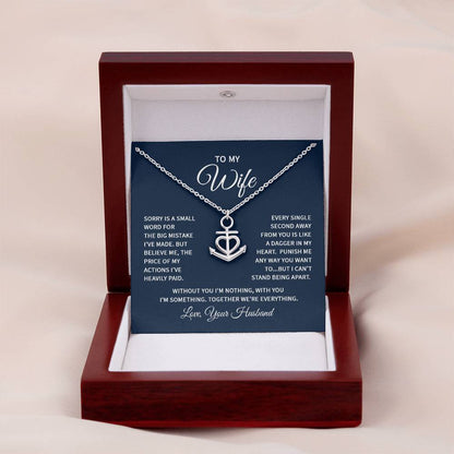 Gift for Wife from Husband - Sentimental Jewelry for Anniversary & Valentine’s Day - Anchor Pendant Necklace