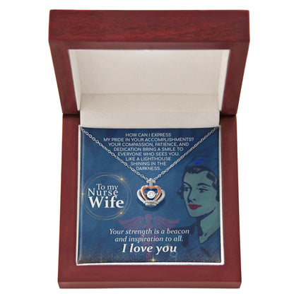 Sentimental Gift for Nurse Wife - Emotional Husband-to-Wife Jewelry for Birthday, Christmas & Valentine’s Day - Crown Pendant Necklace