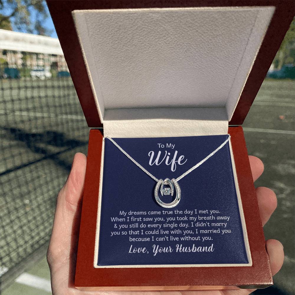 To My Wife Necklace - Romantic Husband to Wife Jewelry for Birthday, Valentine’s Day & Special Celebrations - Lucky In Love Necklace