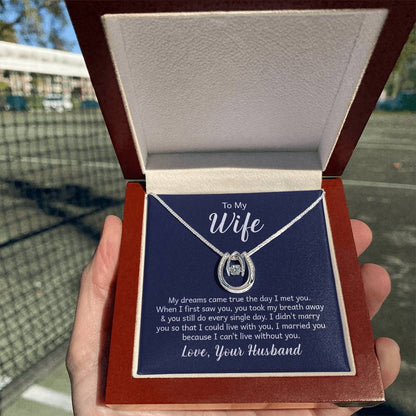 To My Wife Necklace - Romantic Husband to Wife Jewelry for Birthday, Valentine’s Day & Special Celebrations - Lucky In Love Necklace