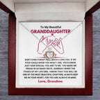 To My Granddaughter Necklace – Graduation & Christmas Gift from Grandma – Crown Pendant Necklace