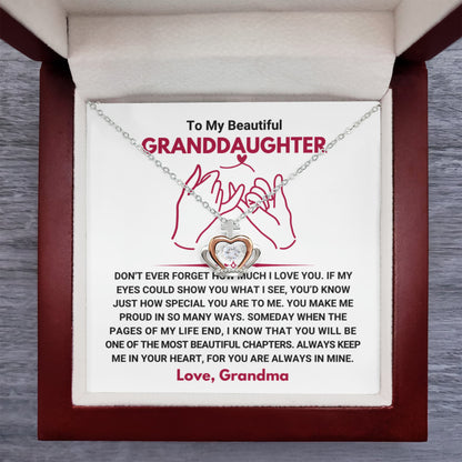 To My Granddaughter Necklace – Graduation & Christmas Gift from Grandma – Crown Pendant Necklace
