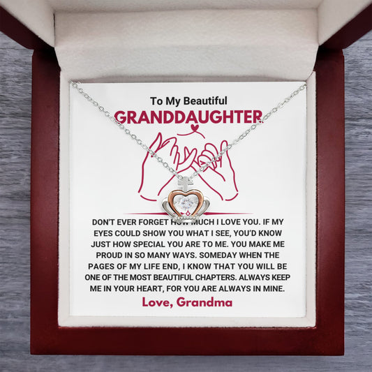 To My Granddaughter Necklace – Graduation & Christmas Gift from Grandma – Crown Pendant Necklace