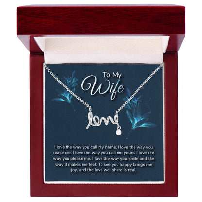 Just Because Gift for Wife - Romantic Jewelry from Husband - Scripted Love Necklace