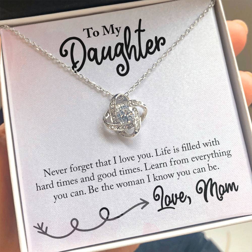 To My Daughter Necklace Gift from Mom – Love Knot Necklace