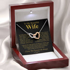 To My Beautiful Wife Necklace - Perfect Romantic Surprise from Husband for Anniversary, Birthday & Valentine’s Day - Interlocking Hearts Necklace