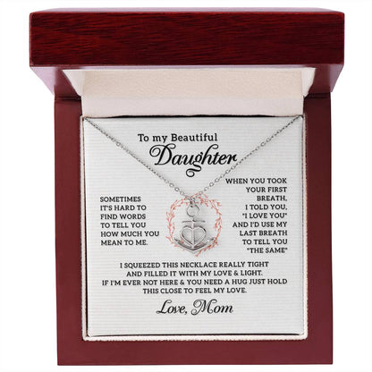 To My Daughter Necklace – Mother to Daughter Birthday Graduation Present – Anchor Pendant Necklace