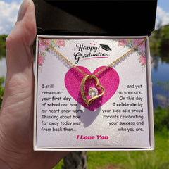 Forever Love Necklace, Elegant Graduation Jewelry For Niece, Inspirational Gift, Celebration Keepsake, Happy Graduation