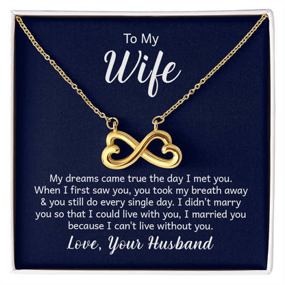 Meaningful Wife Jewelry from Husband - Romantic Gift for Birthday, Christmas, Anniversary & Valentine’s Day - Endless Love Necklace
