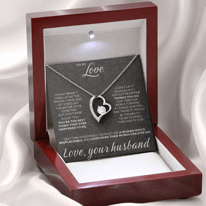 To My Love - I am not perfect - Forever Love Necklace from Husband to Wife