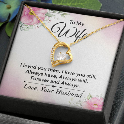 To My Wife Necklace - Romantic Jewelry Gift for Wife from Husband to Celebrate Love on Valentine’s Day & More - Forever Love Necklace