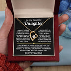 To My Daughter Necklace - Proud Dad to Daughter Jewelry for Birthday, Graduation & Special Celebrations - Forever Love Necklace