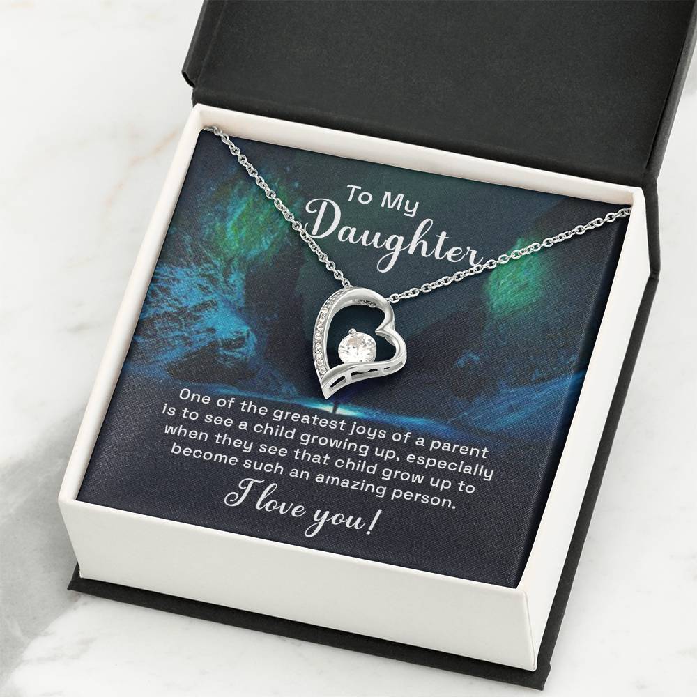 To My Daughter Necklace – Birthday, Graduation Keepsake for Daughter – Forever Love Necklace