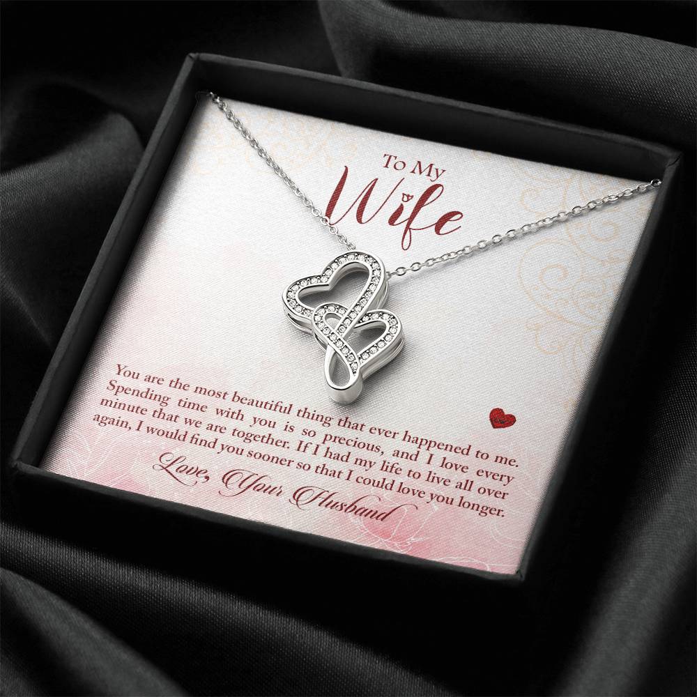 Gift for Wife from Husband - Sentimental Jewelry for Anniversary & Valentine’s Day - Heart-to-heart Pendant Necklace