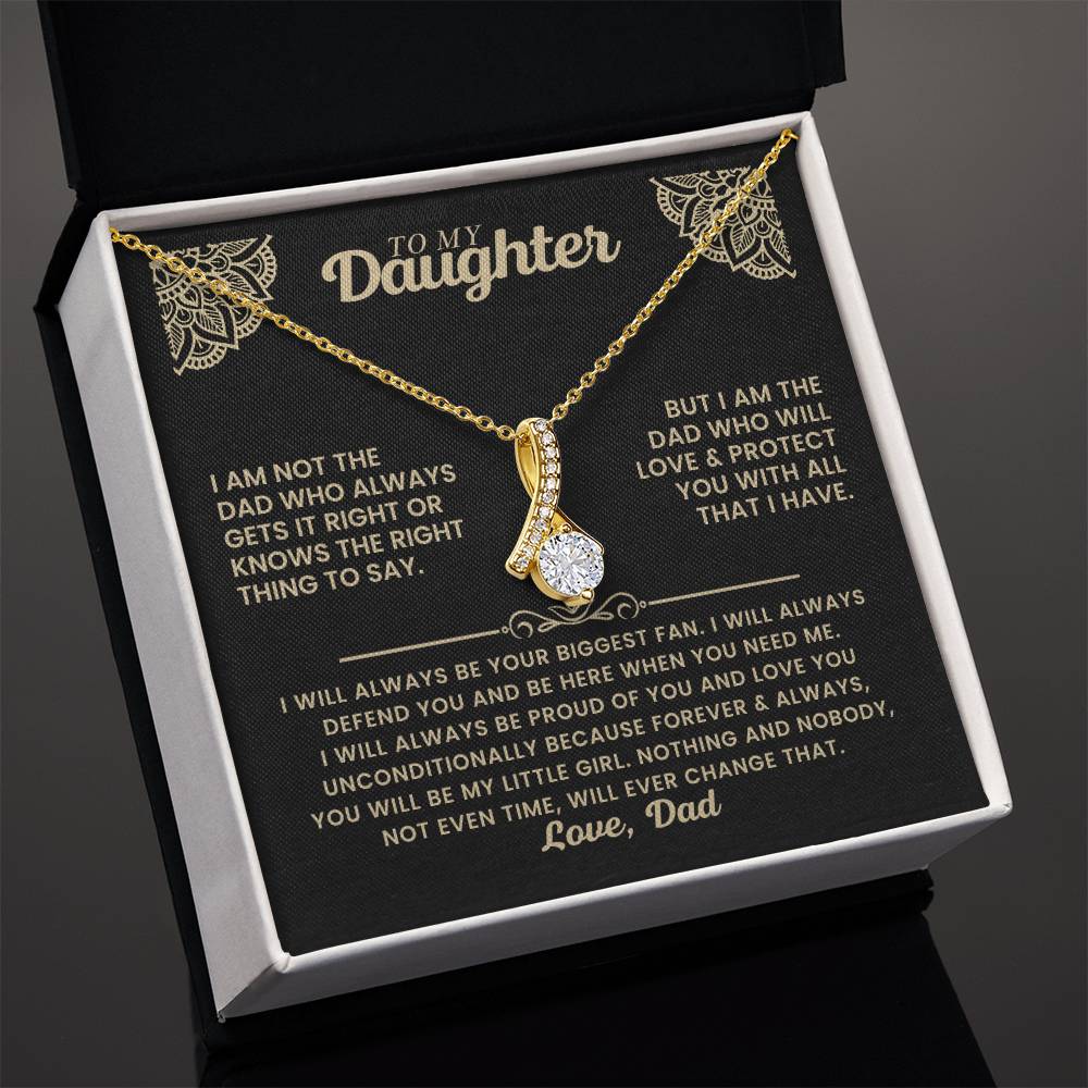 To My Daughter Necklace - I will always be your biggest fan - Gift for Daughter from Dad - Alluring Beauty Necklace