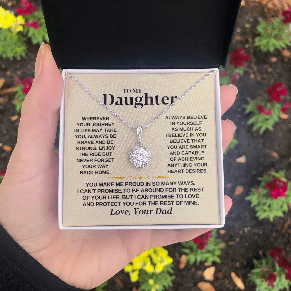 To My Beautiful Daughter Necklace - I Believe In You - Present for Daughter from Dad - Eternal Hope Necklace